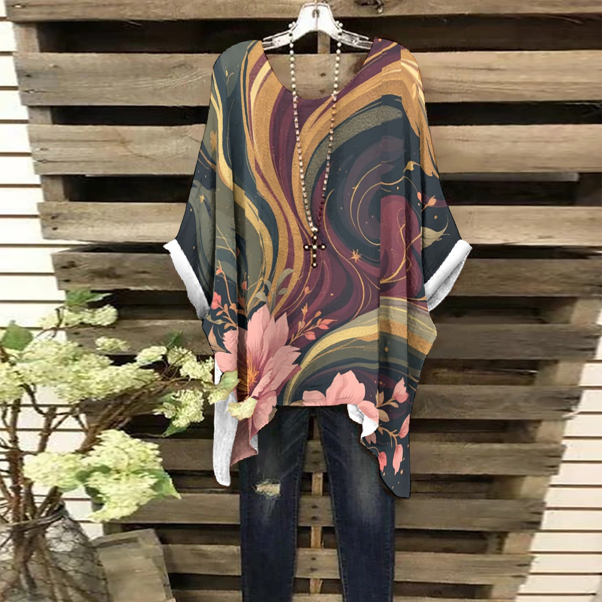 All-Over Print Women's Bat Sleeve Shirt