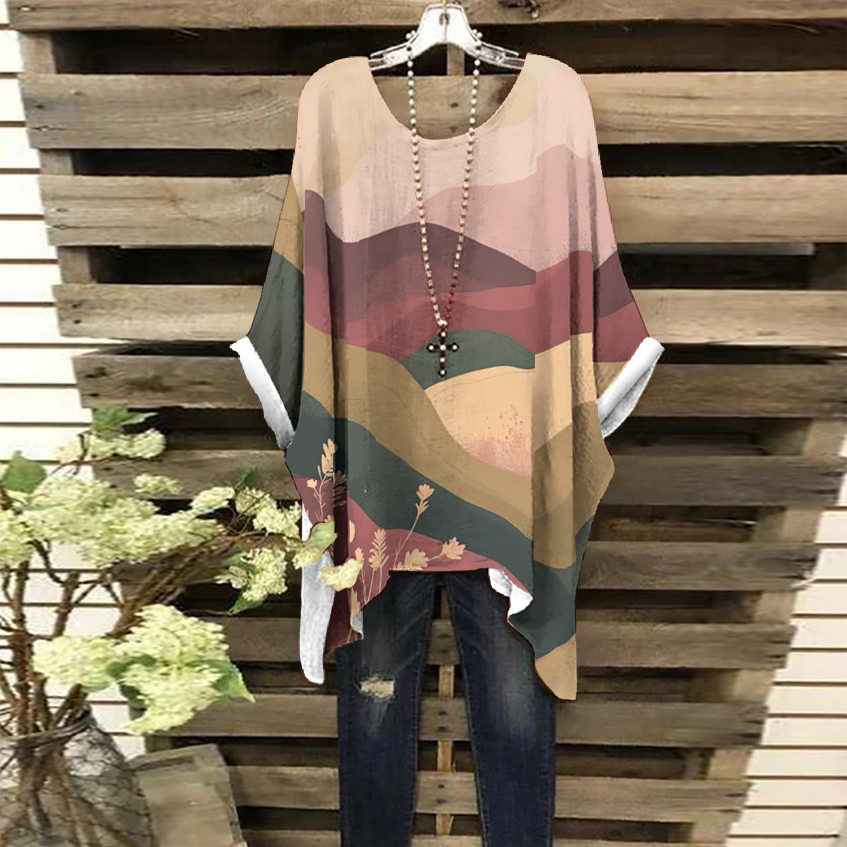 All-Over Print Women's Bat Sleeve Shirt